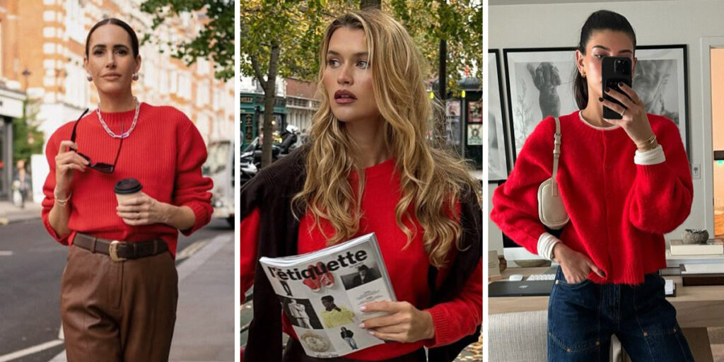 یک بافت قرمز و ۱۰ استایل مختلف که شما را جذاب‌ترین دختر خیابان می‌کنند