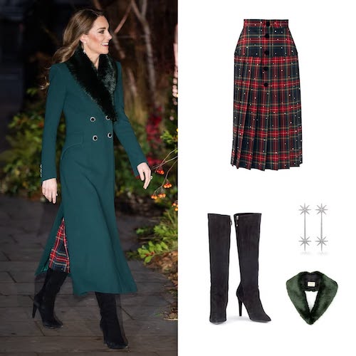 پالتوی سبز رنگ کیت میدلتون