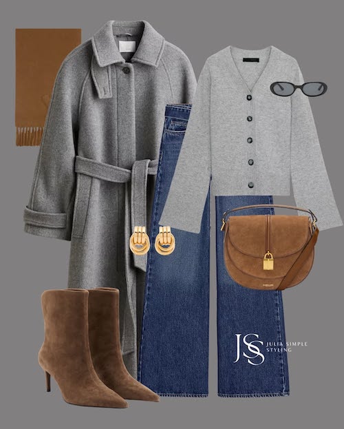 استایل با پالتوی طوسی