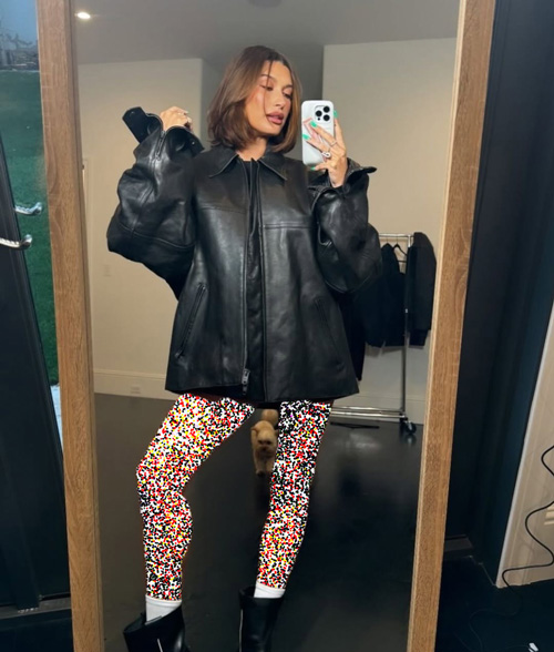 کت‌های چرم هیلی بیبر