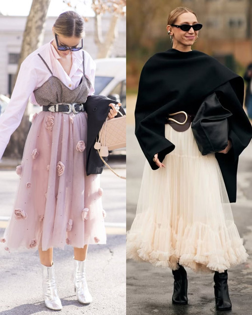 استایل با دامن توری