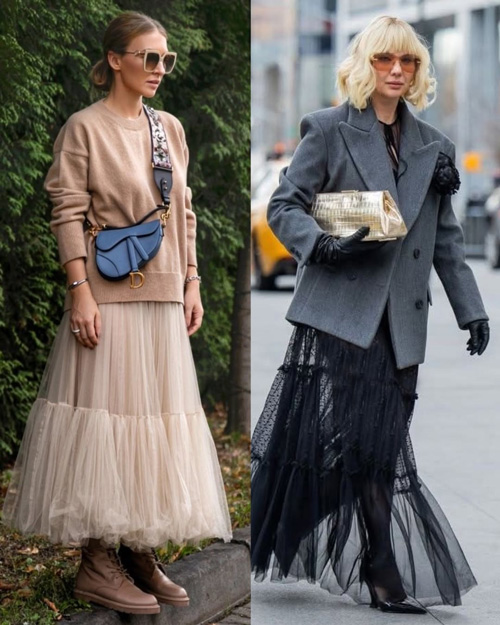 استایل با دامن توری