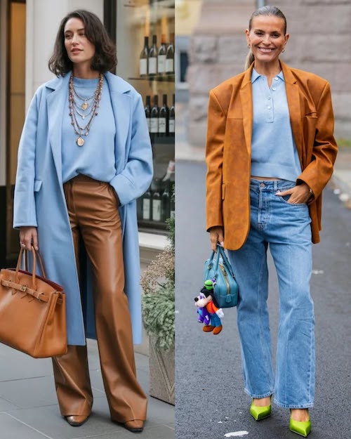 ترکیب رنگ آبی و شتری