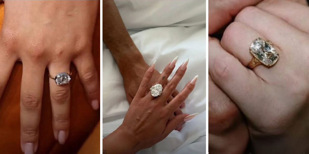 درخشش الماس‌های مدرن و کلاسیک بر روی حلقه سلبریتی‌ها در سال ۲۰۲۵