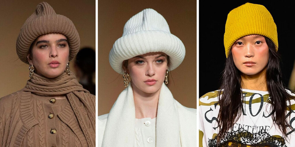 بازی حجم در دنیای مد به کلاه‌های بافتنی رسید؛ در زمستان جسور باشید و گرم بمانید