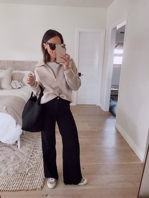 استایل زنانه با لباس نیم زیپ