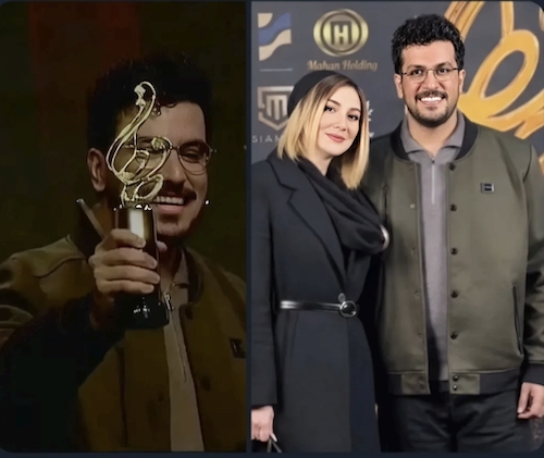 امیرحسین قیاسی و همسرش در جشن حافظ ۱۴۰۴