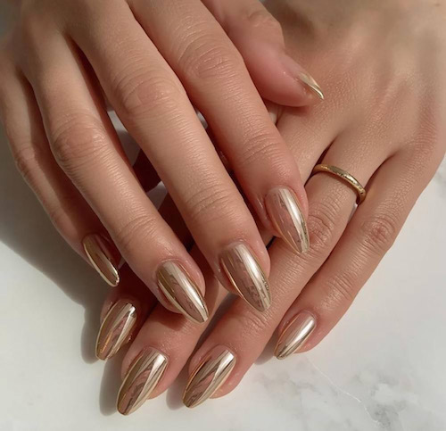 دیزاین ناخن طلایی