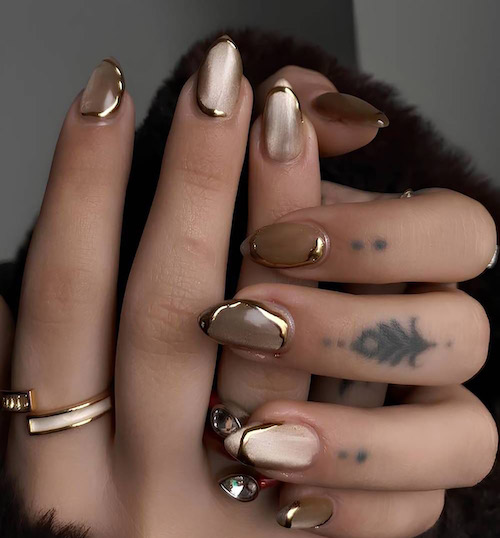 دیزاین ناخن طلایی