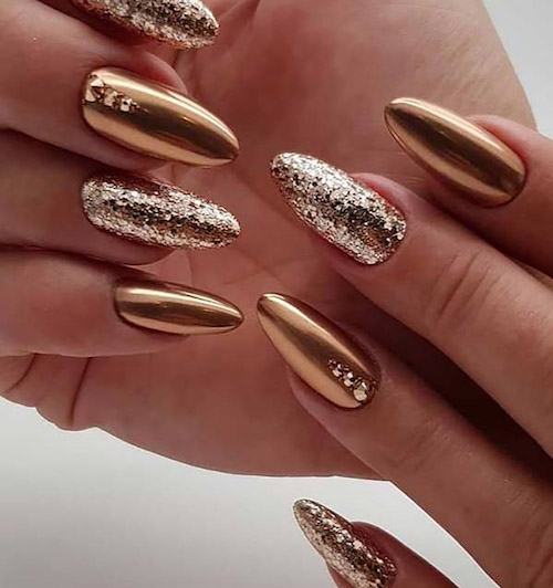 دیزاین ناخن طلایی
