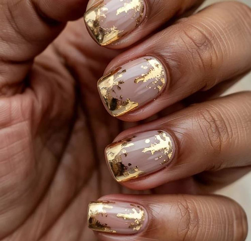 دیزاین ناخن طلایی