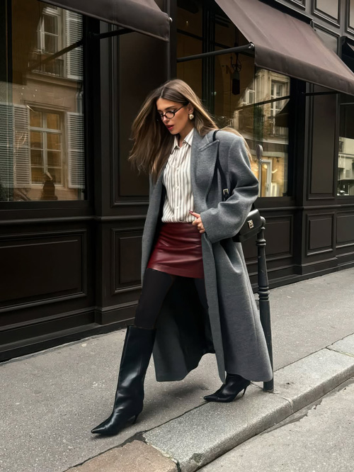 استایل زمستانی با چرم