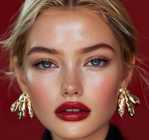 ایده میکاپ با رژ قرمز