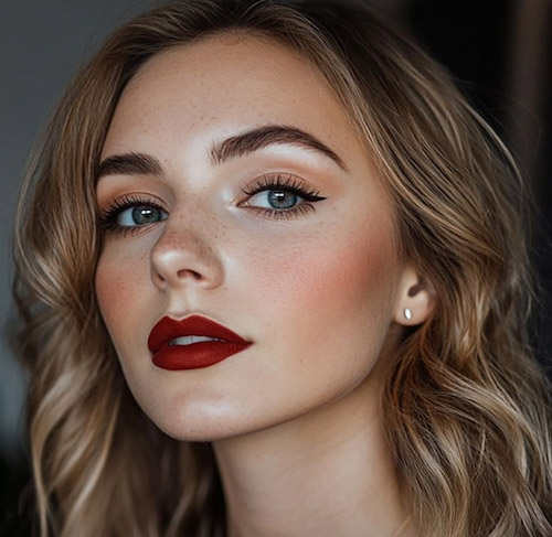 ایده میکاپ با رژ قرمز