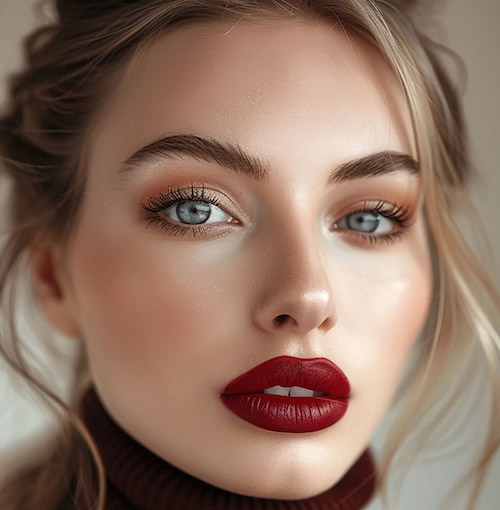 ایده میکاپ با رژ قرمز