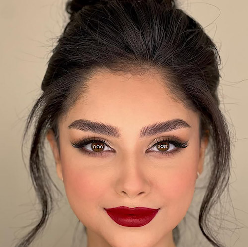 ایده میکاپ با رژ قرمز