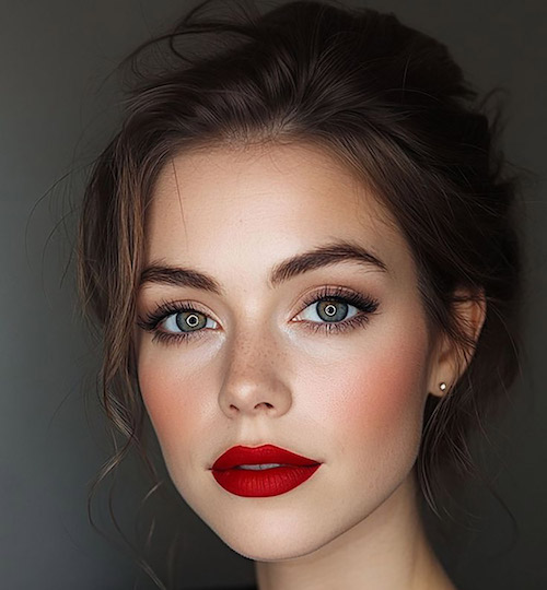 ایده میکاپ با رژ قرمز