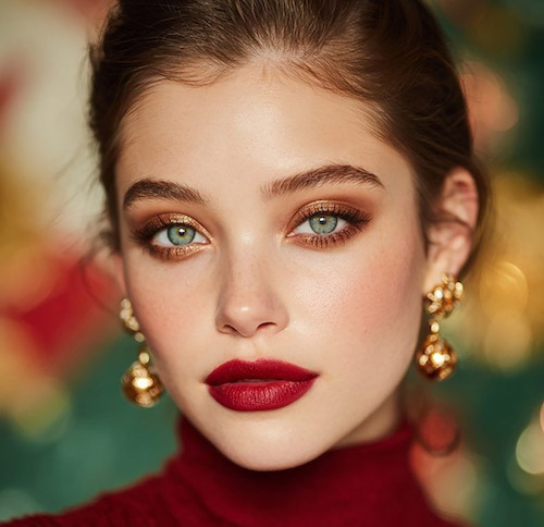 ایده میکاپ با رژ قرمز