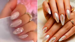 15 طراحی ناخن مجلسی برای خانم‌هایی که دوست دارند پر زرق و باشند