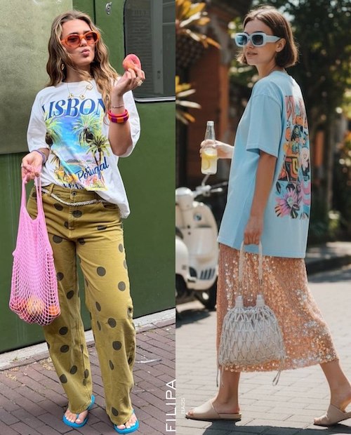 تی‌شرت‌های رنگارنگ تابستانی