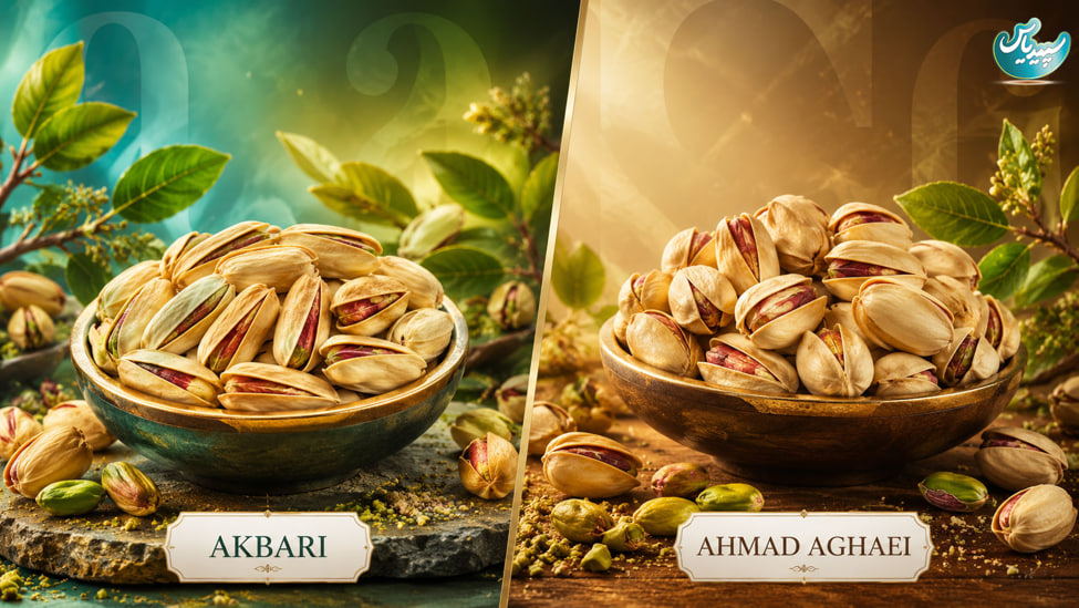 ۵ تفاوت مهم پسته اکبری و احمدآقایی؛پسته احمد آقایی بهتره یا اکبری؟