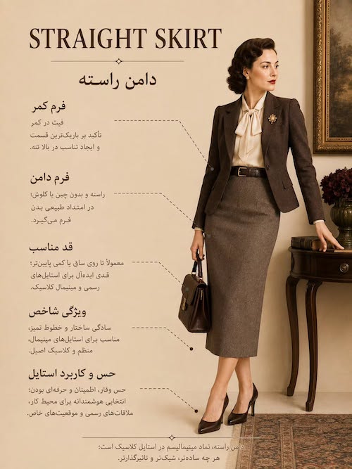 دامن کلاسیک زنانه