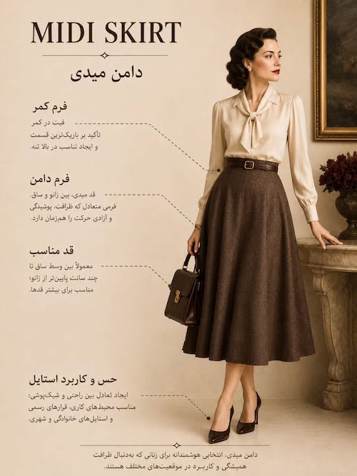 دامن کلاسیک زنانه