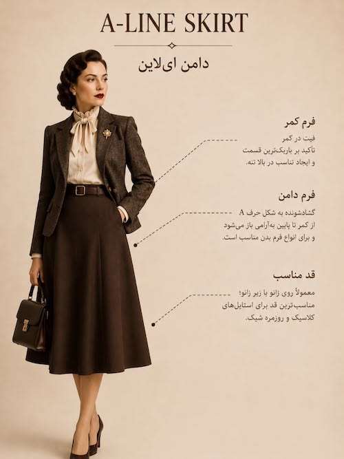 دامن کلاسیک زنانه