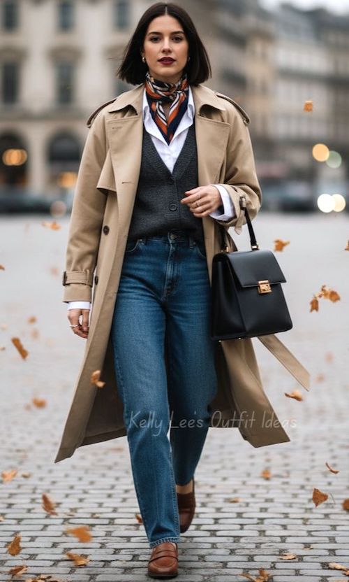 استایل ترندی با ترنچ‌کت