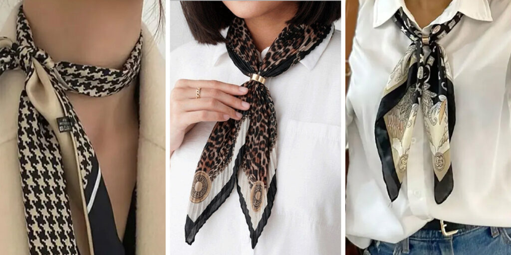 چطور با یک اسکارف ساده دستمال‌گردن کراواتی بسازم؟