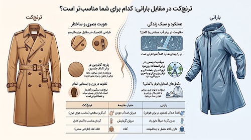 فرق ترنچ کت و بارانی