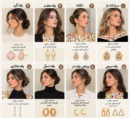 گوشواره با یقه لباس