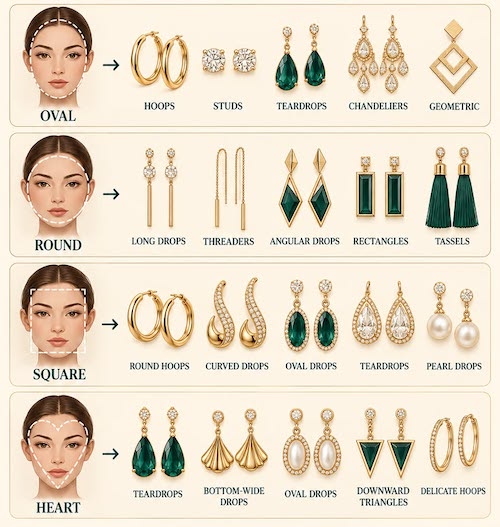 گوشواره مناسب فرم صورت
